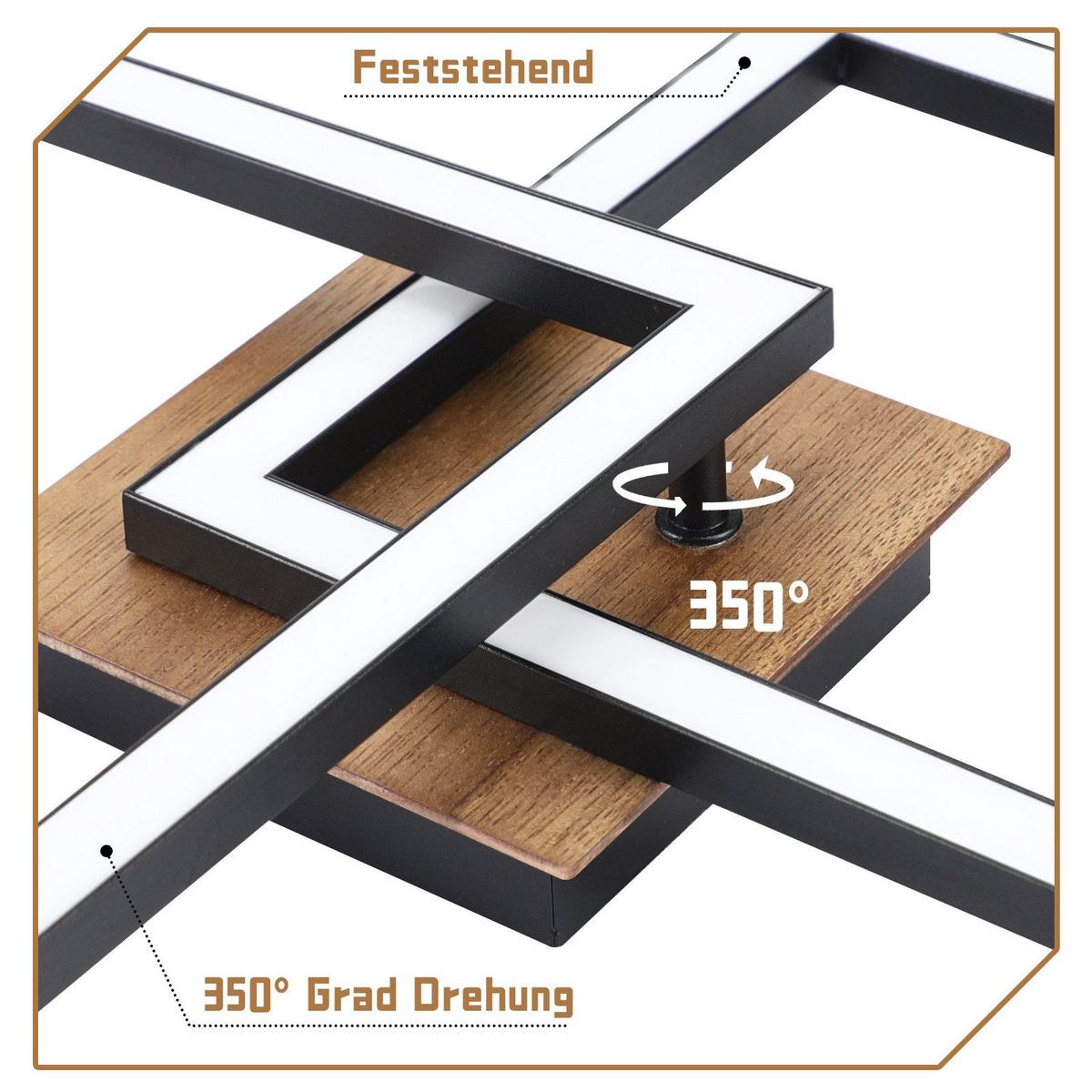 LED-DECKENLEUCHTE Frost 33.3/33/6.1 cm - Schwarz, Metall (33.3/33/6.1cm) - Nettlife