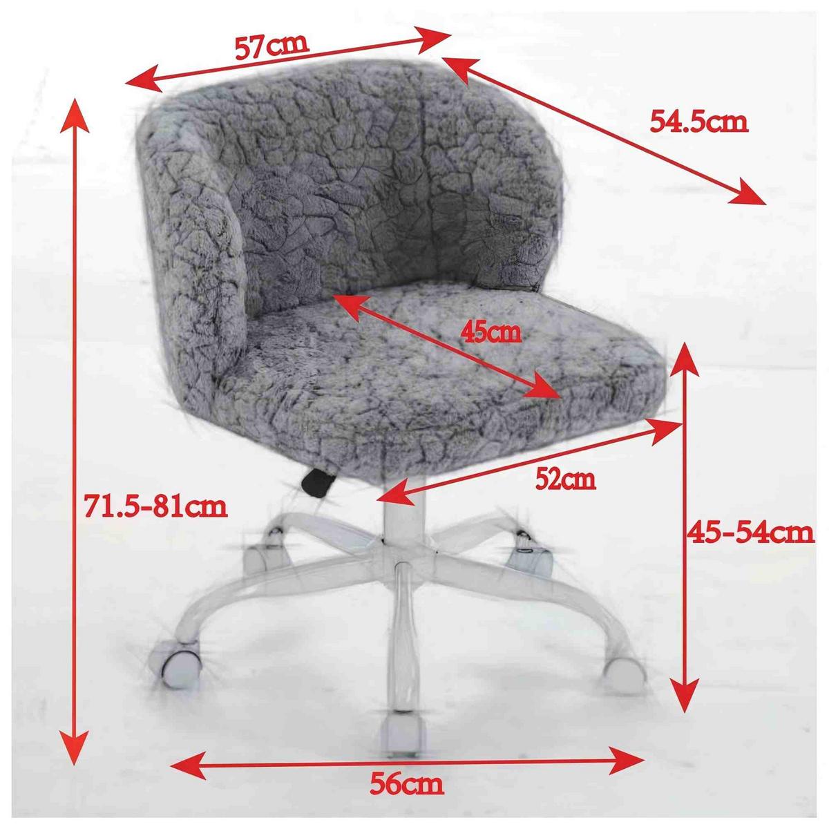 BÜROSTUHL Kunstfell Creme Beige Höhenverstellbar Drehstuhl mit Rollen - Creme, Textil (55/81/57cm) - Urban Meuble