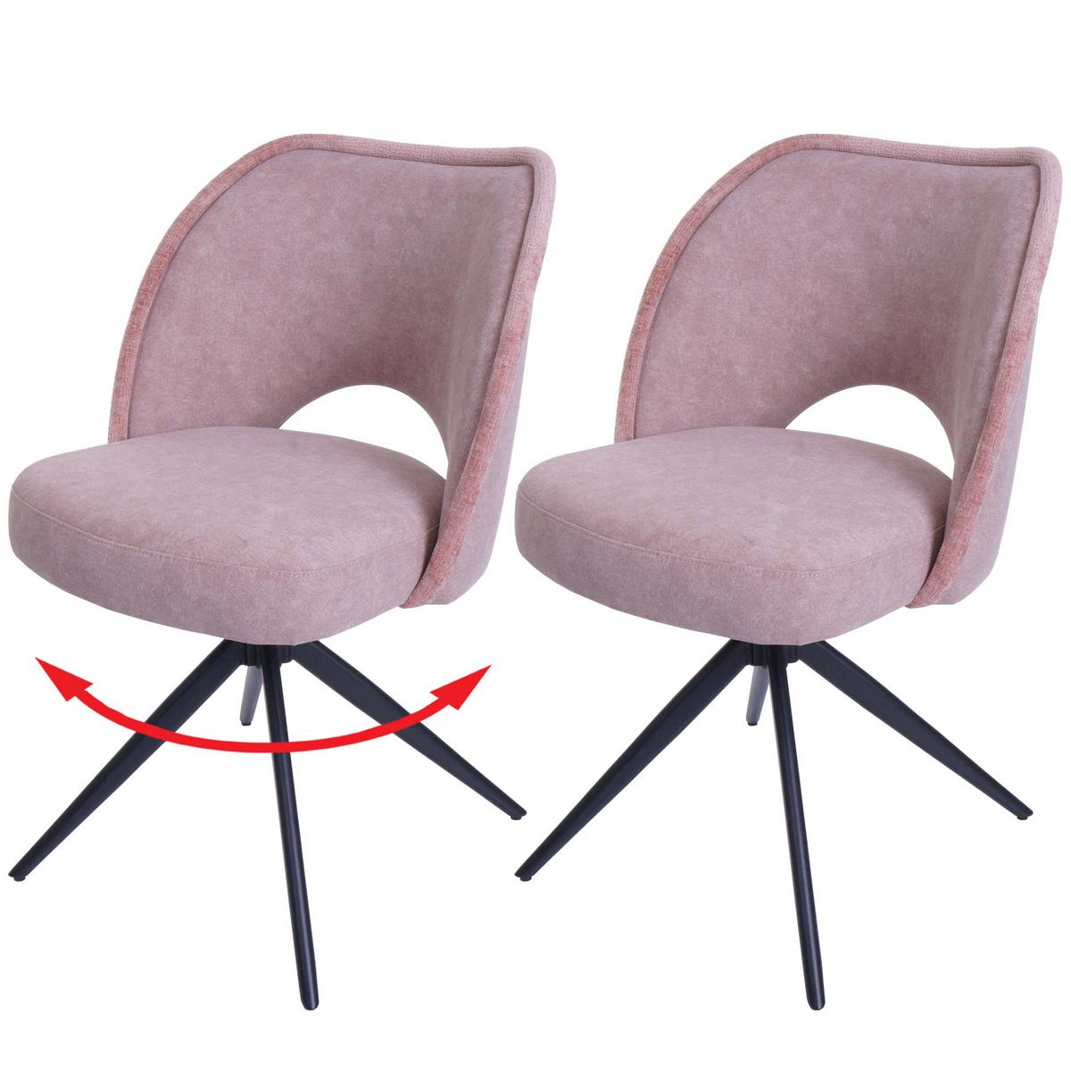 ESSZIMMERSTUHL Altrosa 2er-Set - Altrosa/Rosa, Textil (54/84/60cm) - MCW