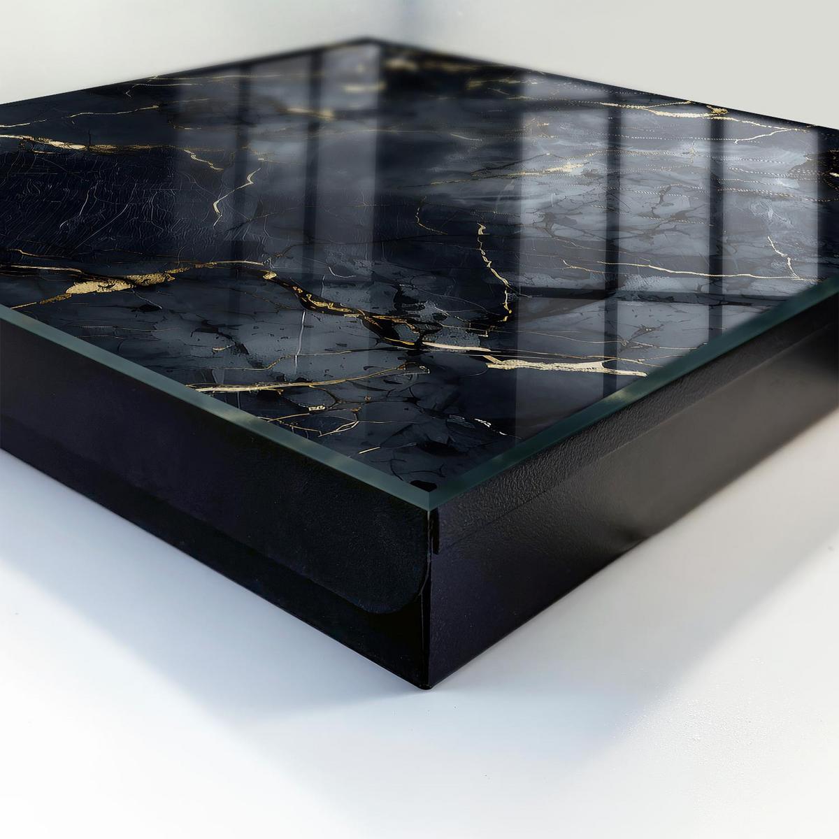 SCHLÜSSELBOX Schwarz 30x30 cm- Türöffnung nach rechts - Moderne Eleganz - Grau, Metall (30/30/5cm) - TULUP
