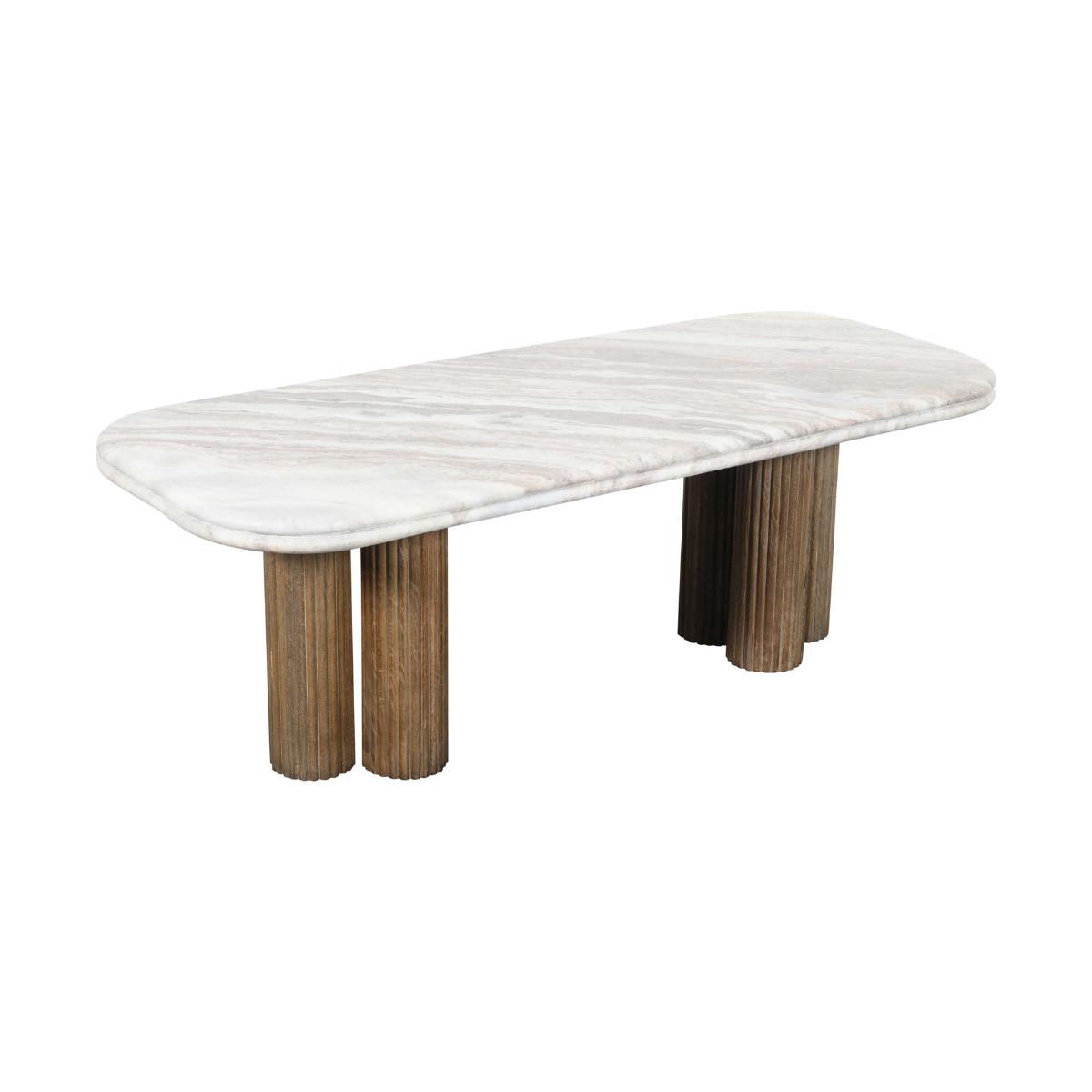 COUCHTISCH mit Marmorplatte 50/120/41,5 cm - Braun, Naturmaterialien (12.5/50/41.5cm) - Signature