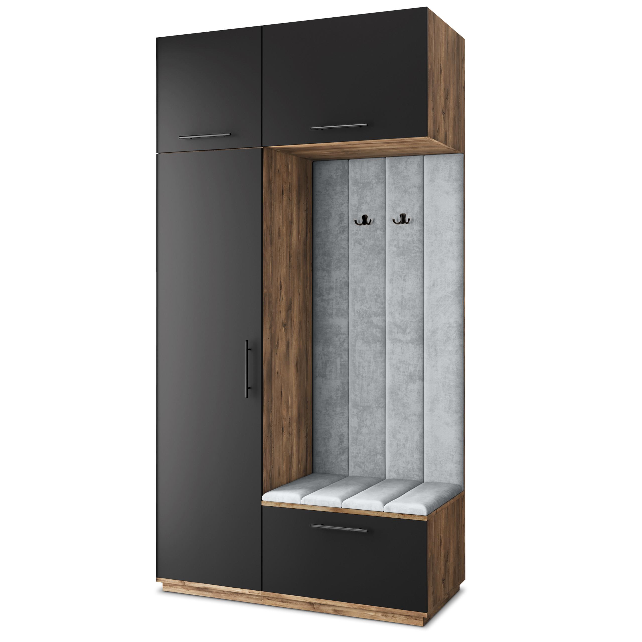 GARDEROBENSCHRANK REMA 120/240/60 cm Modern Eichefarben - Eichefarben/Hellgrau, Holzwerkstoff (120/240/60cm) - MASSENO