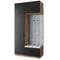 GARDEROBENSCHRANK REMA 120/240/60 cm Modern Eichefarben - Eichefarben/Hellgrau, Holzwerkstoff (120/240/60cm) - MASSENO
