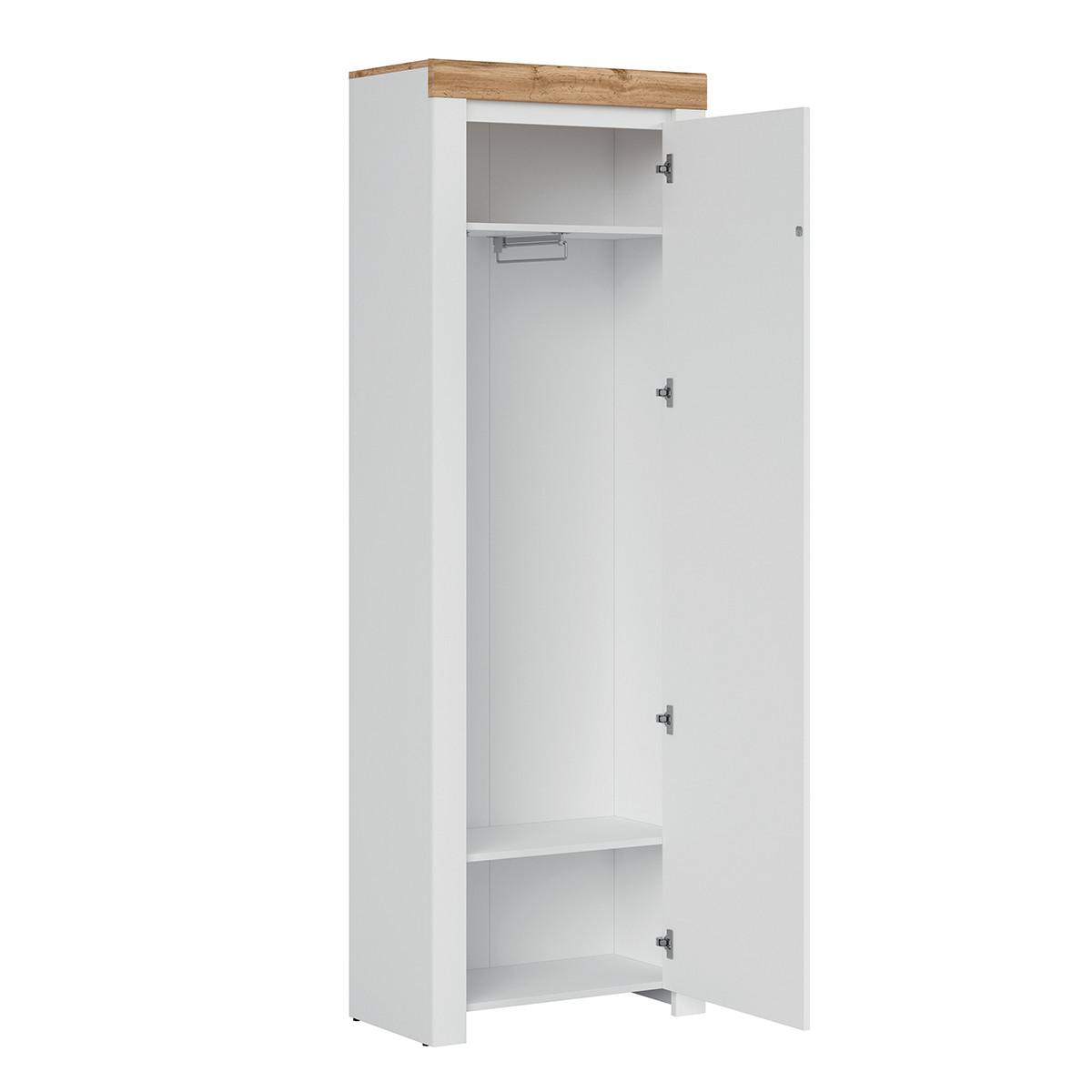 EINGANGSMÖBEL Hella Weiß und Holz - Weiß, Holzwerkstoff (68/203/37cm) - Petits-meubles