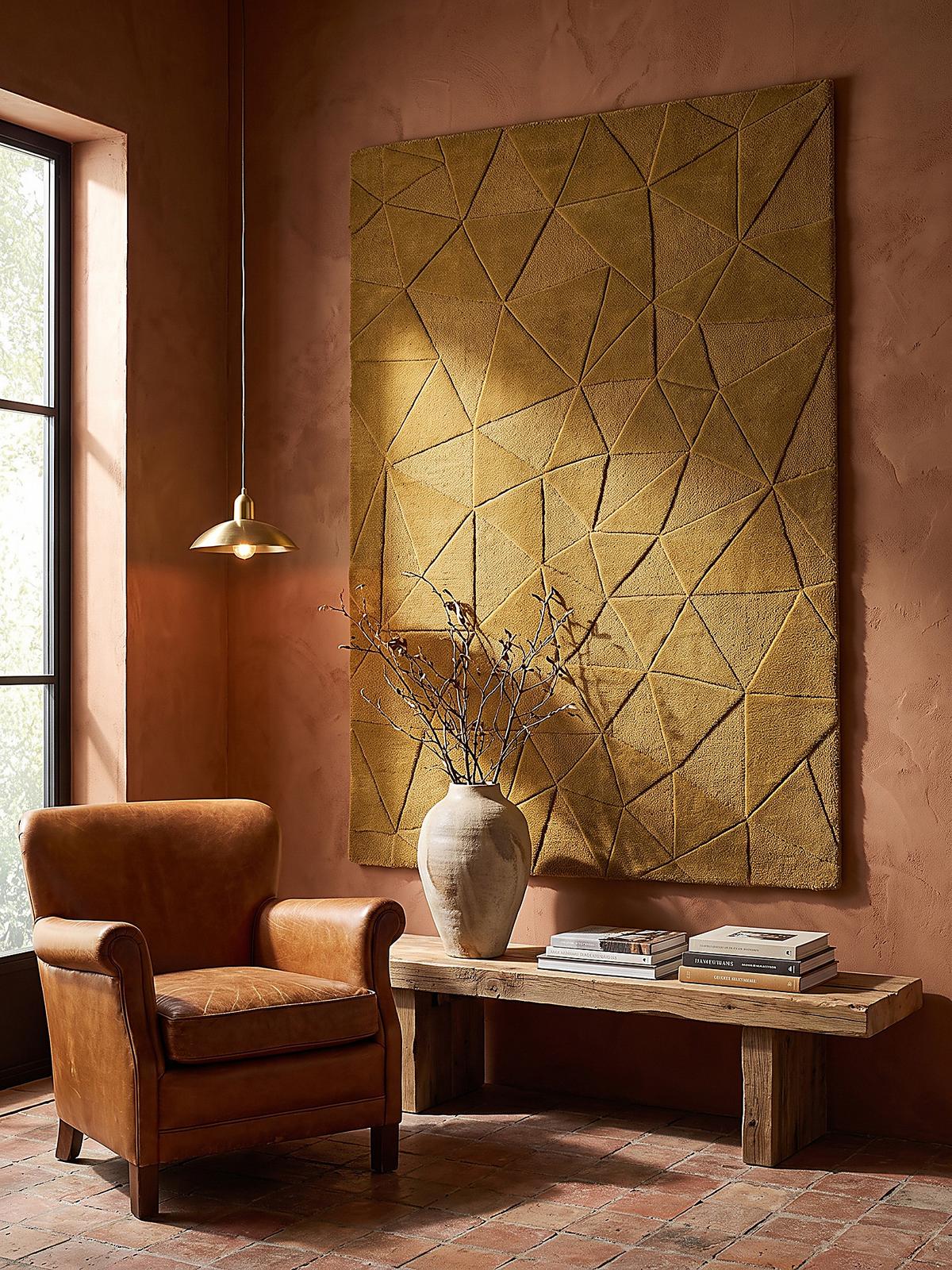 WOLLTEPPICH handgetuftet DEBEN, Splitterformen, Ocker, 200 x 290 cm - Gelb, Textil (200/290cm) - KADIMA DESIGN