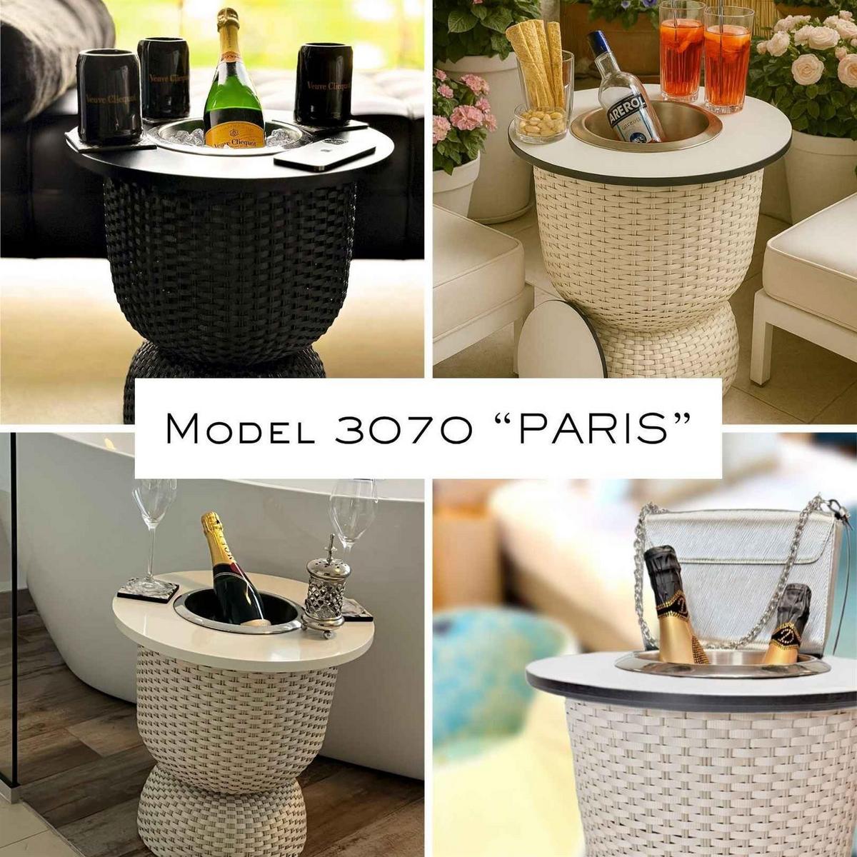 3-IN-1 LOUNGETISCH MIT ACRYL-KÜHLER Paris Schwarz 43 cm - Schwarz, Kunststoff (41/41/43cm) - COOTAB Cooler Table