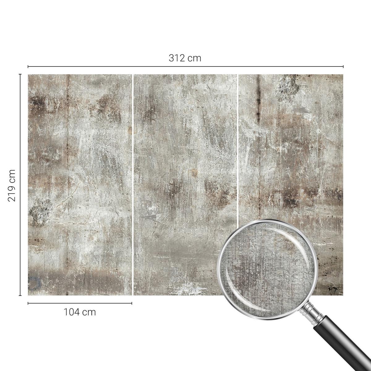 FOTOTAPETE 312x219 cm - Industriefläche - Grau, Textil (312/219cm) - Wallfluent