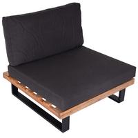 LOUNGE-SESSEL Schwarz, Braun, Grau - Schwarz/Braun, Holz (82/75/82cm) - MCW