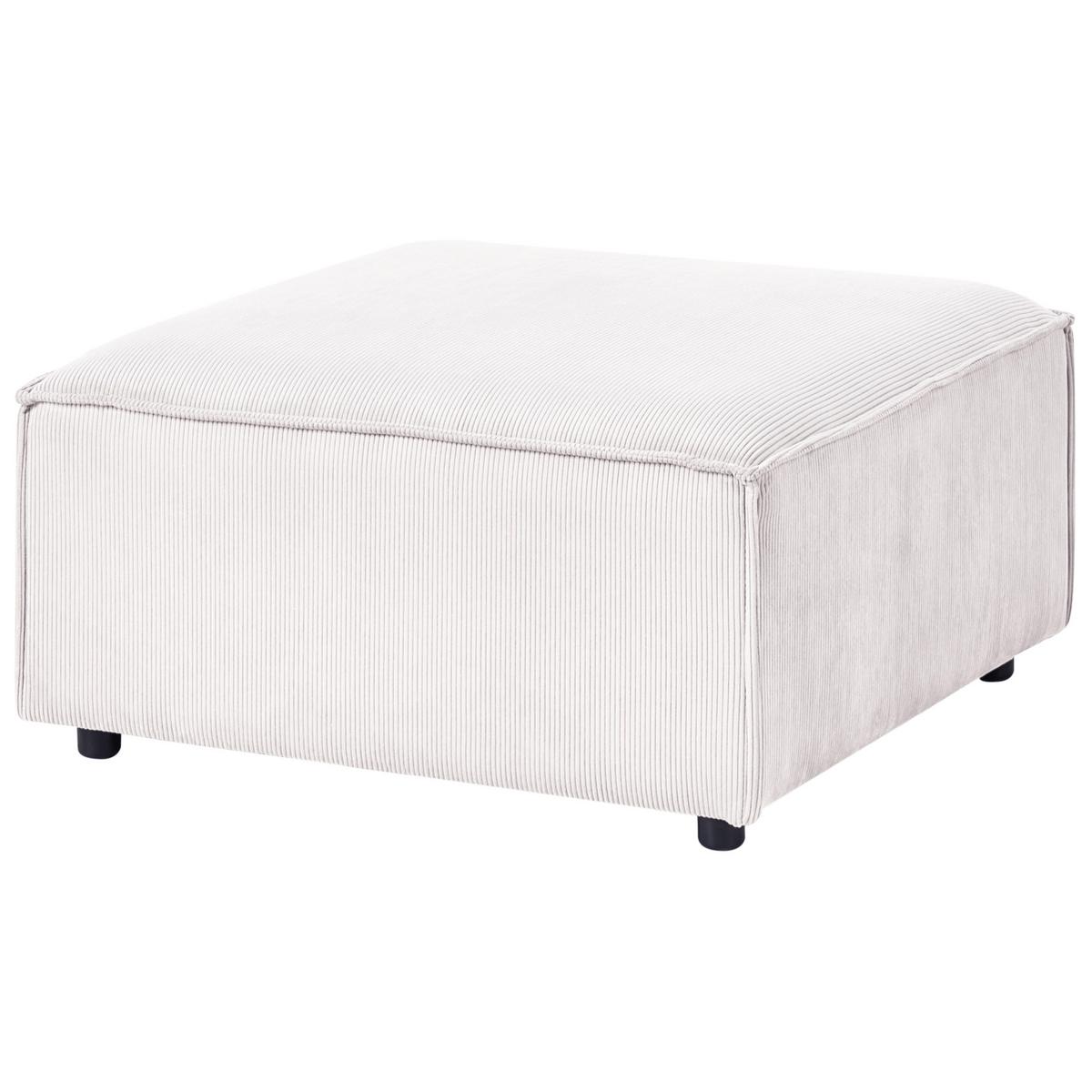OTTOMANE Cord Cremeweiß Ardal - Creme, Textil (86/45/86cm) - Beliani