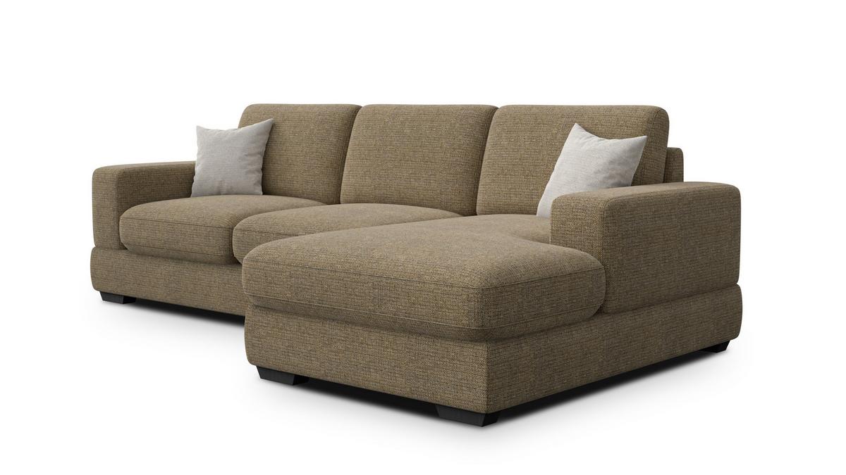 ECKSOFA OTTO 4-Sitzer, taupe - Taupe/Schwarz, Holz/Textil (279/159cm) - Wozimo