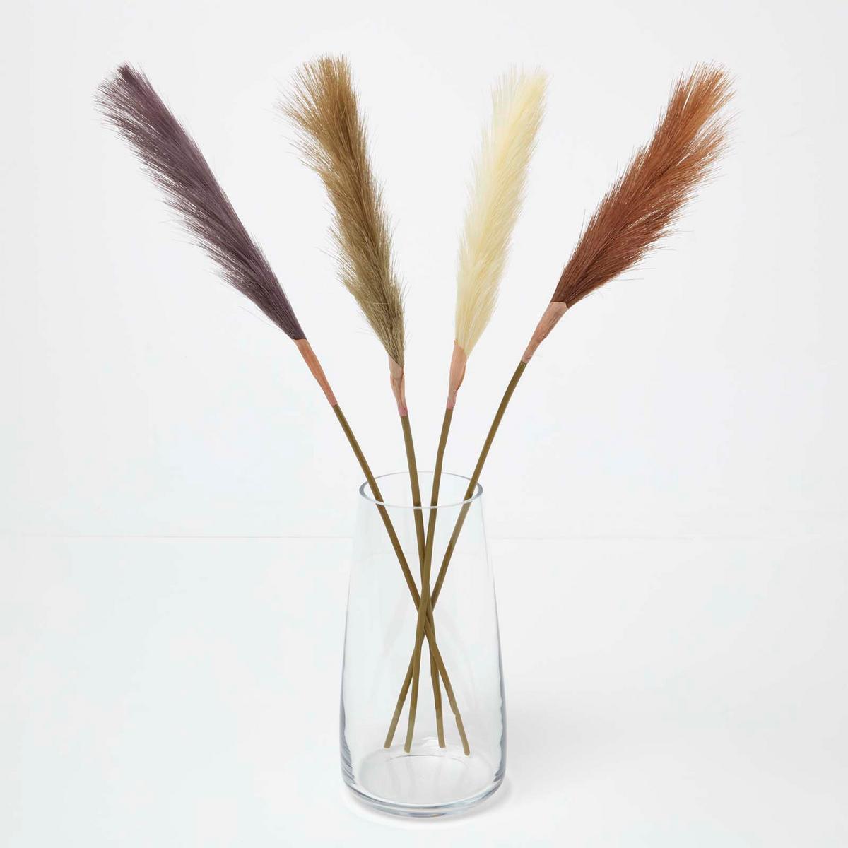 KUNSTZWEIGE Pampasgras 4er-Set, 78 cm - Naturfarben, Kunststoff (78cm) - Homescapes