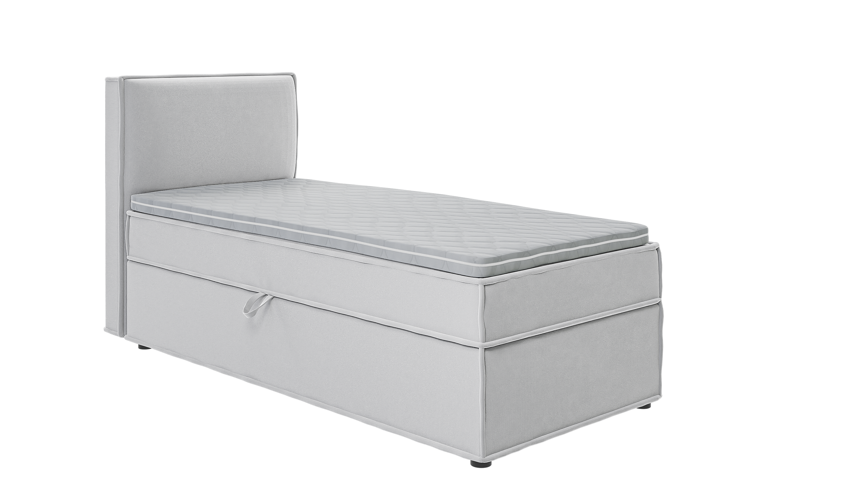 BOXBETT Eclipse 90/200 cm Silber Luxusmicrofaser - Silberfarben/Schwarz, Holz/Kunststoff (90/200cm) - S-Style