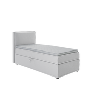 BOXBETT Eclipse 90/200 cm Silber Luxusmicrofaser - Silberfarben/Schwarz, Holz/Kunststoff (90/200cm) - S-Style Möbel