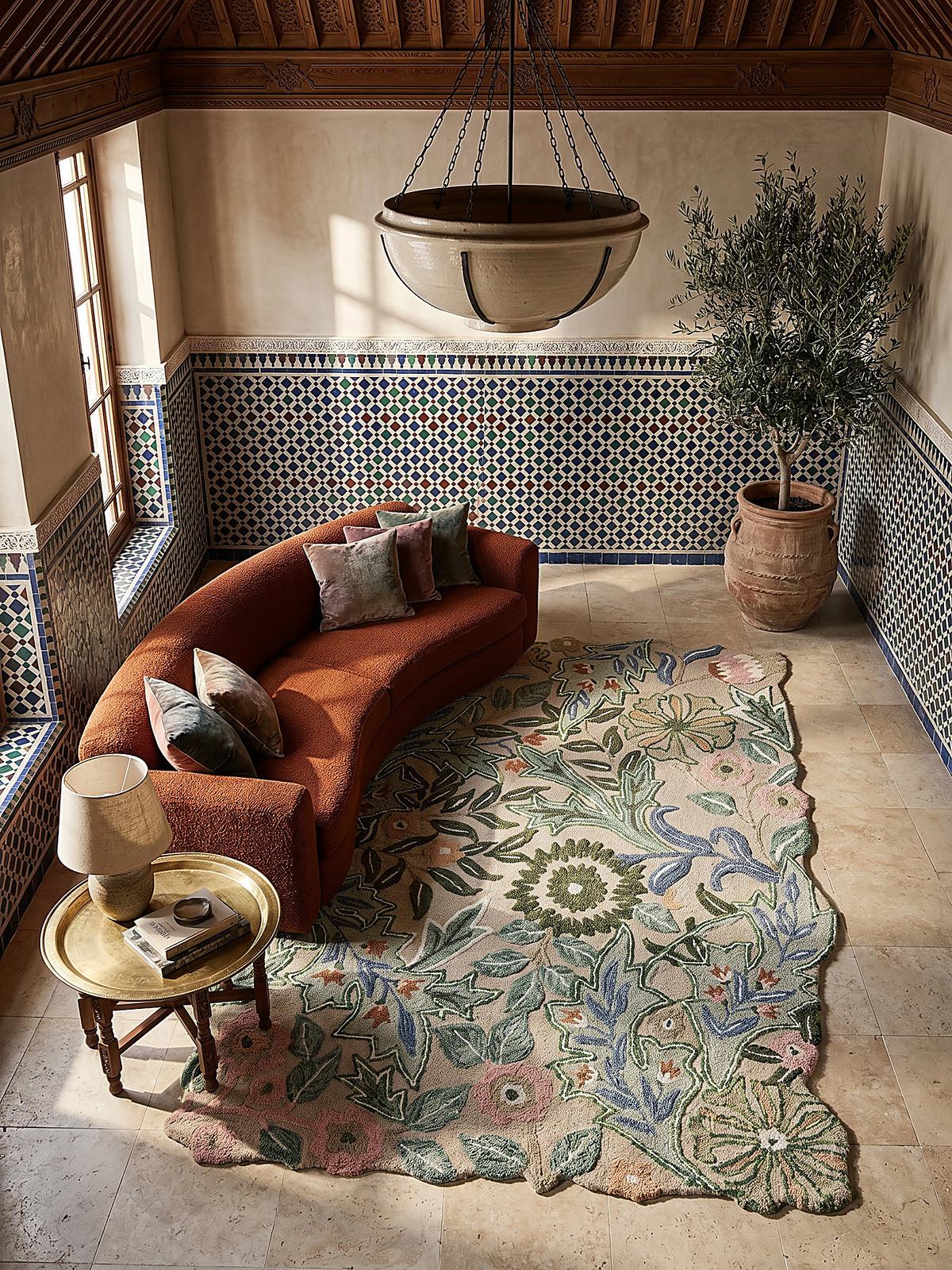 WOLLTEPPICH CHAR, floral, Grün, 120 x 170 cm - Grün, Textil (170/120cm) - KADIMA DESIGN