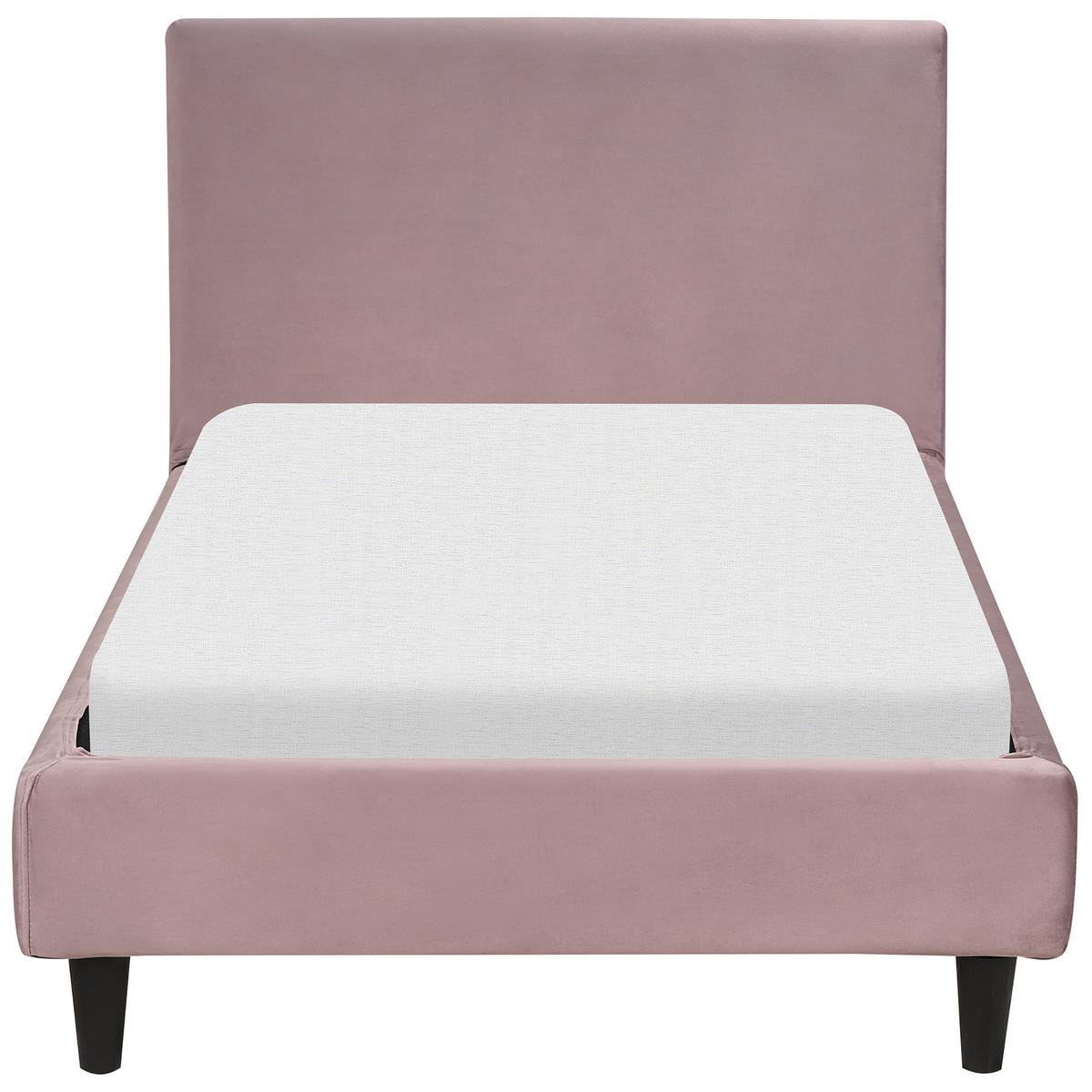 BETTRAHMENBEZUG Samtstoff 90/200 cm Rosa Fitou - Pink, Textil (100/214cm) - Beliani