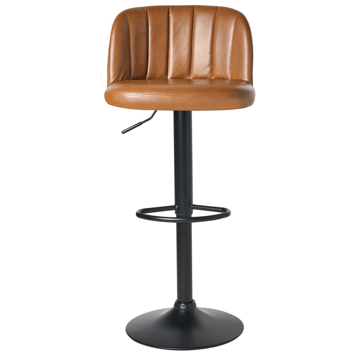 BARHOCKER 2er-Set Goldbraun Vlore - Schwarz/Braun, Kunststoff (45/82/46cm) - Beliani