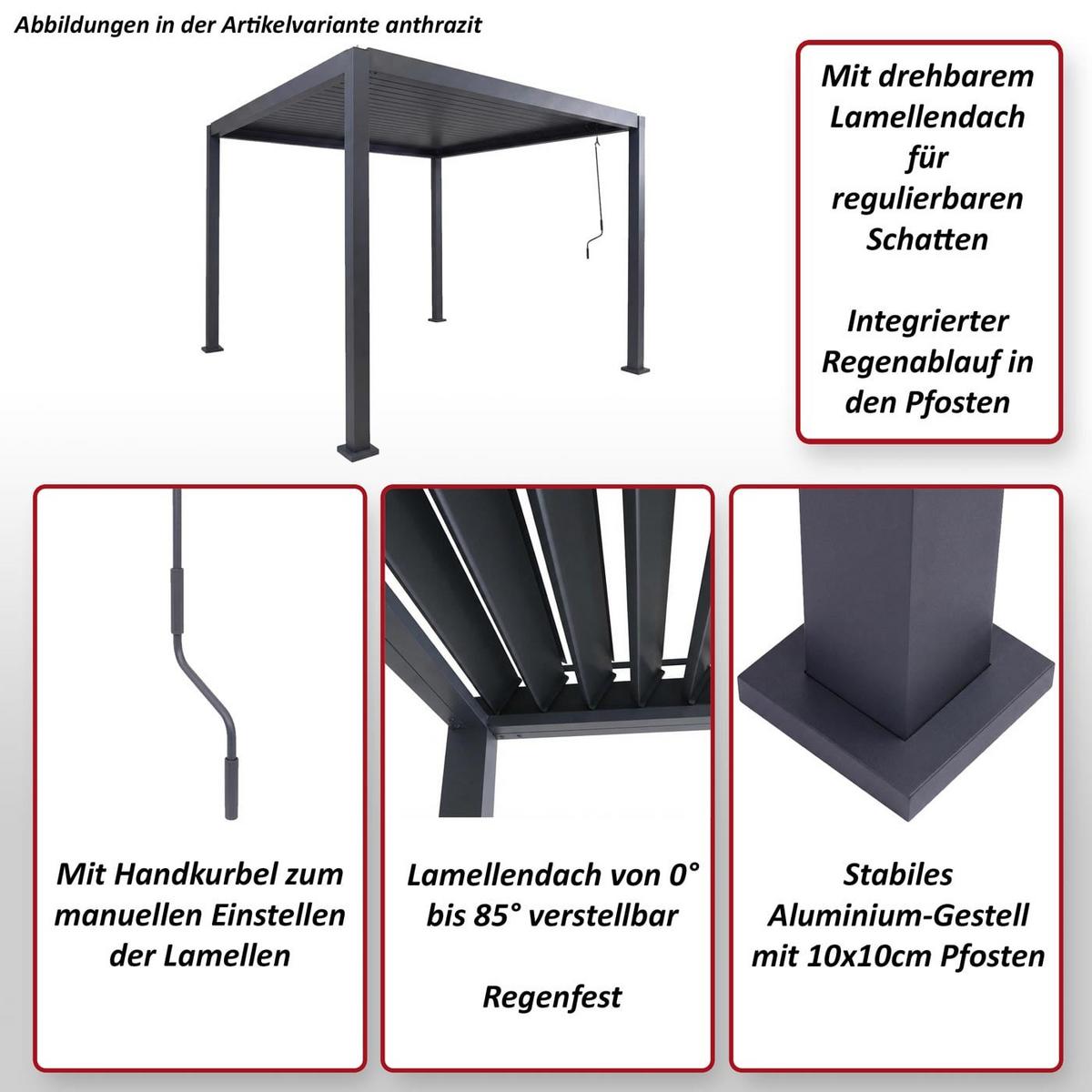PERGOLA Weiß - Weiß, Metall (302/235/302cm) - MCW