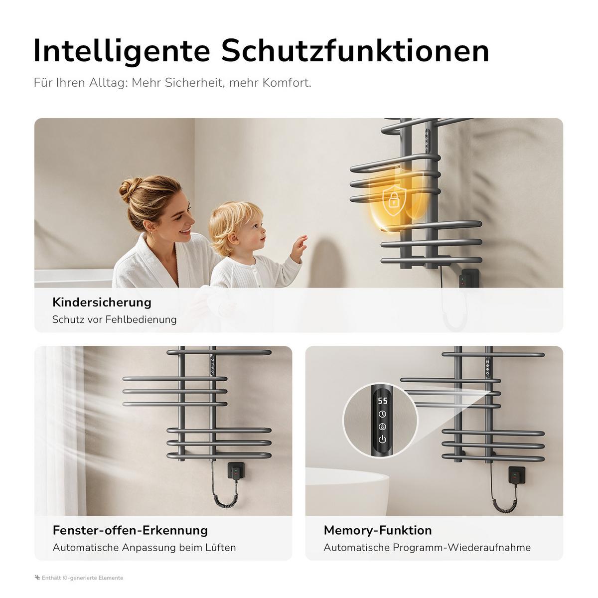 HEIZKÖRPER Elektrisch Anthrazit 70/66/16,5 cm - Anthrazit, Metall (66/66/16.5cm) - EMKE