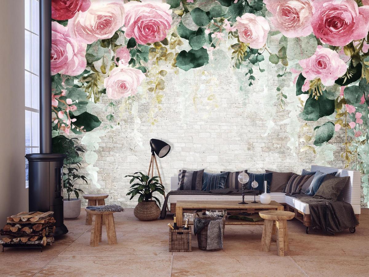 FOTOTAPETE Blumen Hängend Rosa 150x105 cm - Multicolor, Papier (150/105cm) - Wallarena