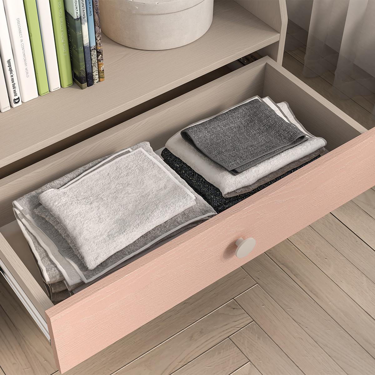 BÜCHERREGAL Alycia Beige - Korallenrosa - Holzeffekt - Pink, Holz (72/90/36cm) - Petits-meubles