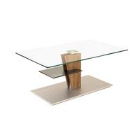 COUCHTISCH höhenverstellbar Catreen 100x60x47 Wildeiche/Klarglas - Wildeiche/Transparent, Glas (100/60/47cm) - 58aufmkessel