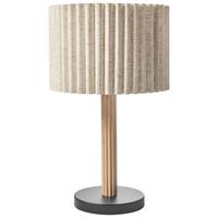 TISCHLAMPE Leinen Hellbeige Belessa - Beige/Schwarz, Textil (30/30/50cm) - Beliani
