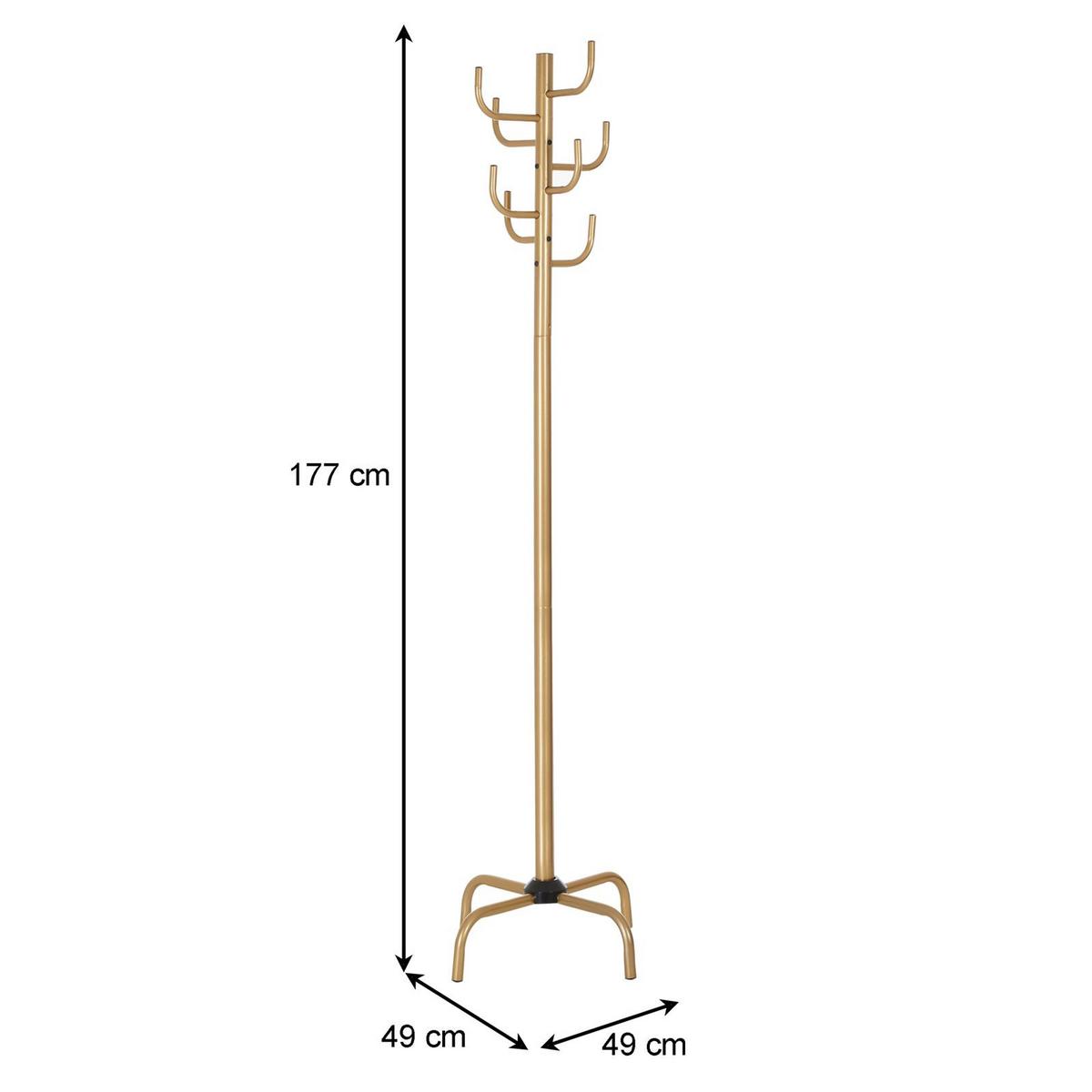 KLEIDERSTÄNDER KAKTUS gold - Goldfarben, Metall (49/177/49cm) - IDIMEX
