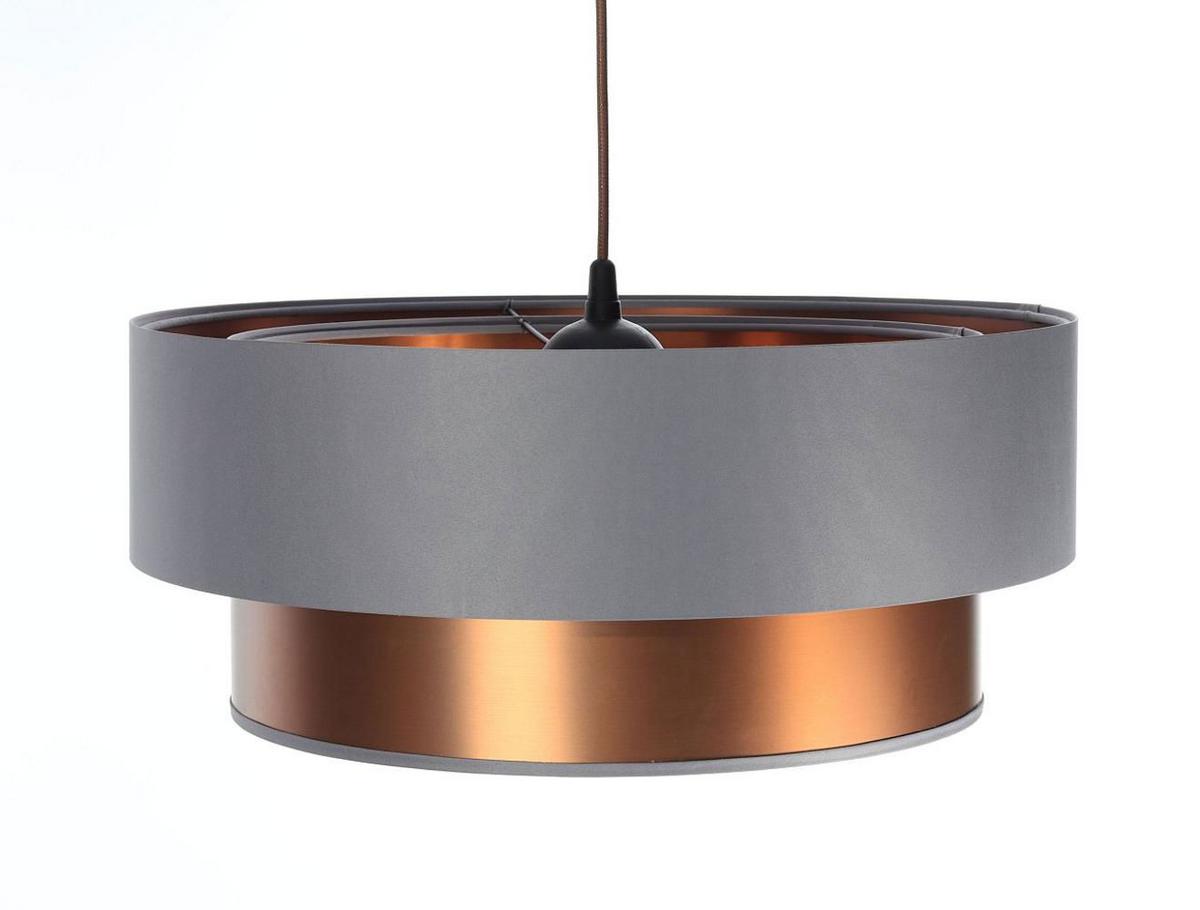 HÄNGELEUCHTE Grau 40/20 cm - Grau/Kupferfarben, Kunststoff (40/1/20cm) - ONZENO