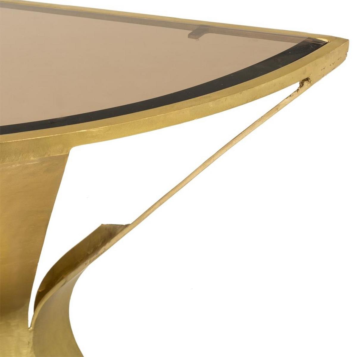 KONSOLENTISCH aus Metall und Glas, golden, 94x52x78cm - Goldfarben, Metall (52/94/78cm) - Wanderlust