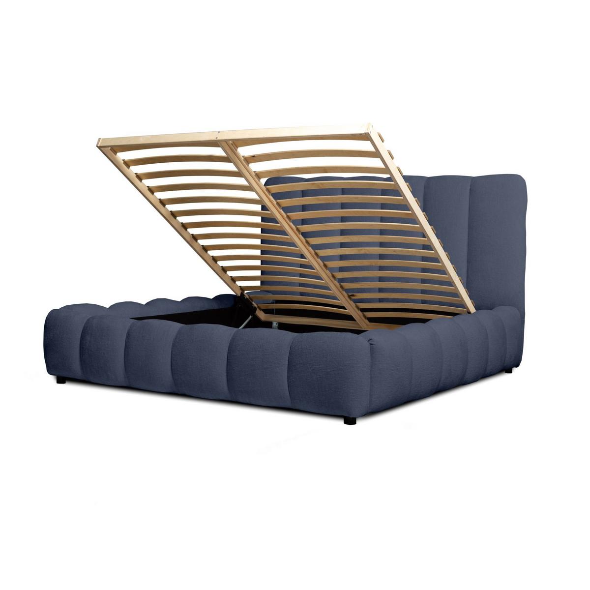 POLSTERBETT Heda Komplettset - Blau, Holzwerkstoff/Textil (180/200cm) - Fun Möbel