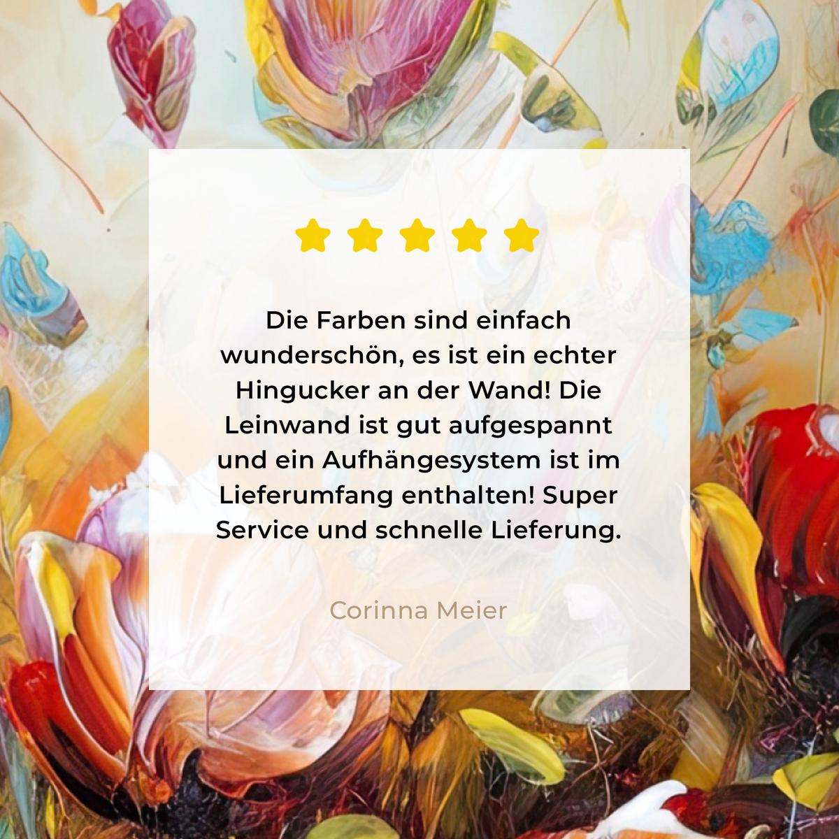 LEINWANDBILD Blumen - Kunst - Natur - Ölgemälde Deko Groß 90x90 cm - Multicolor, Textil (90/90cm) - MuchoWow