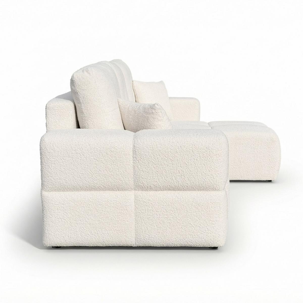 ECKSOFA Denise Mit Schlaffunktion - Creme, Holzwerkstoff/Textil (250/148cm) - Fun Möbel