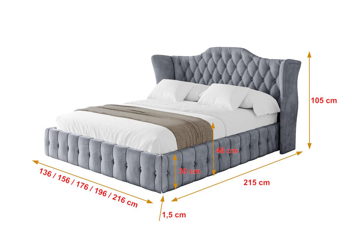 POLSTERBETT mit Bettkasten und Lattenrost, Boxbett ohne Matratze - MODY 120x200 Grau - Grau, Holzwerkstoff/Textil (120/200cm) - ALTDECOR