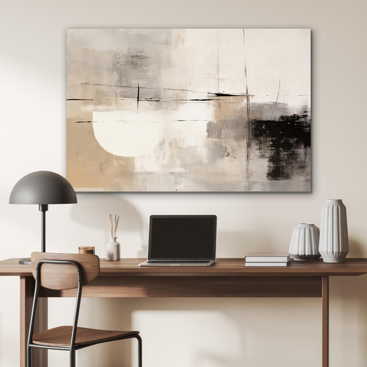 METALLBILD Abstrakt - Kunst - Grau Wanddeko 90x60 cm - Hellgrau, Metall (90/60cm) - MuchoWow