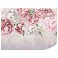 FOTOTAPETE für Schlafzimmer Rosa Zarte Pfingstrosen Natur 300x210 - Violett/Rosa, Papier (300/210cm) - Muralo