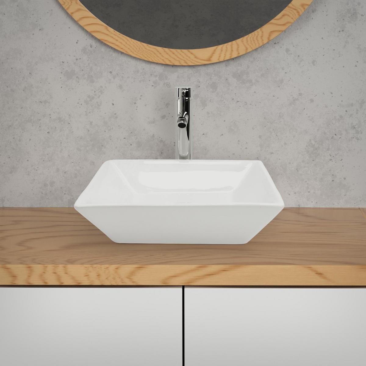 WASCHBECKEN - Weiß, Keramik (41/12/41cm) - ML-DESIGN