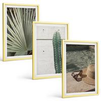 BILDER SET 3er Set - 40x60 cm Goldrahmen - Zubehör für tropische Pflanzen - Goldfarben, Kunststoff (40/60cm) - TULUP