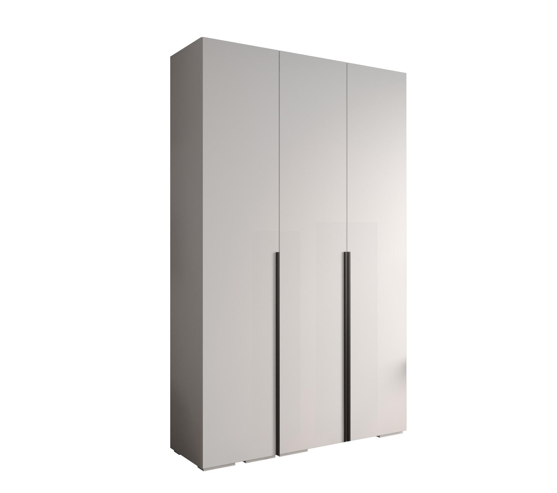 DREHTÜRENSCHRANK 236.7/150/47 3-türig - Schwarz/Weiß, Holz/Metall (150/236.7/47cm) - MÖBEL KRYSPOL
