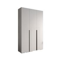 DREHTÜRENSCHRANK 236.7/150/47 3-türig - Schwarz/Weiß, Holz/Metall (150/236.7/47cm) - MÖBEL KRYSPOL
