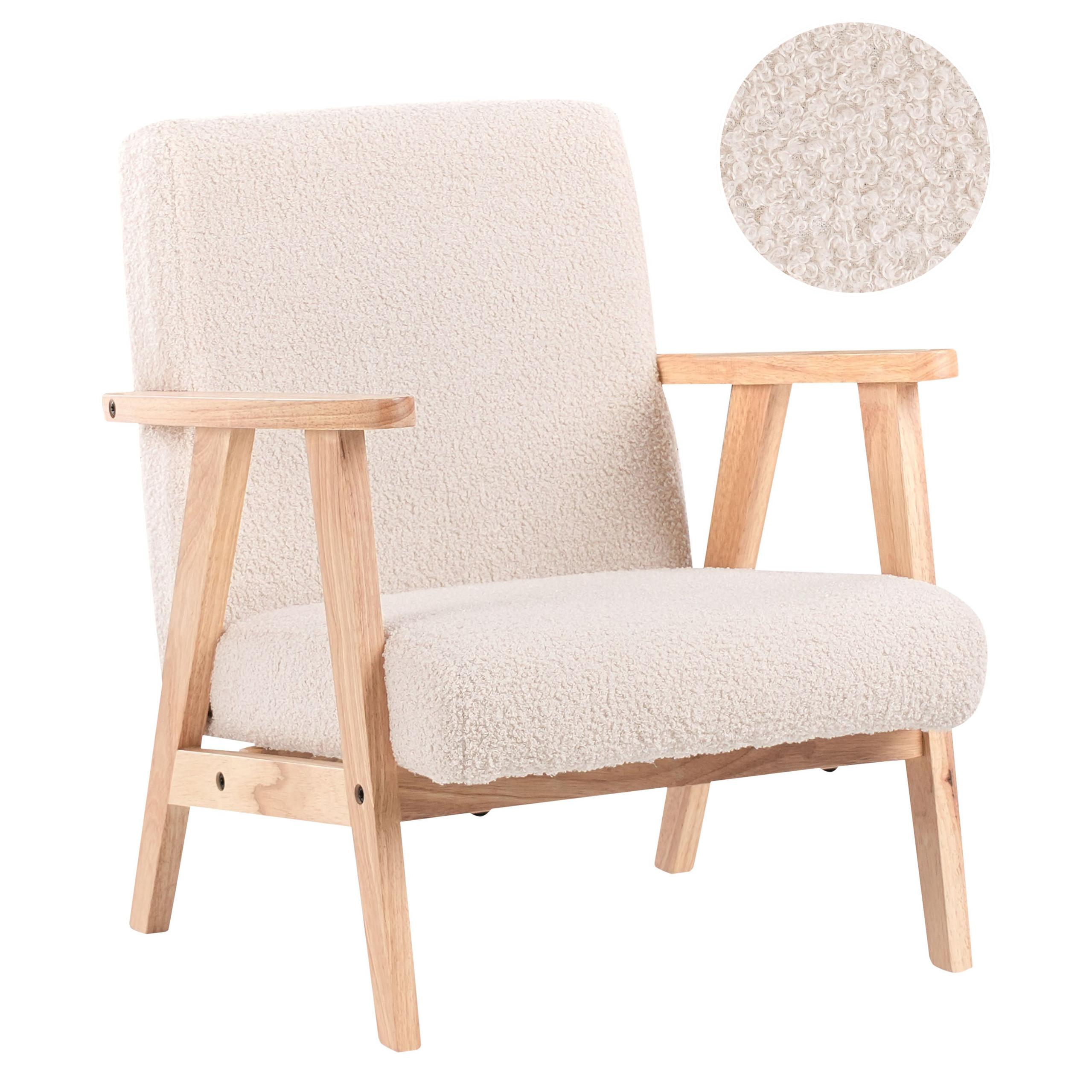 KINDERSESSEL Bouclé Hellbeige Linde - Beige, Textil (46/58/55cm) - Beliani