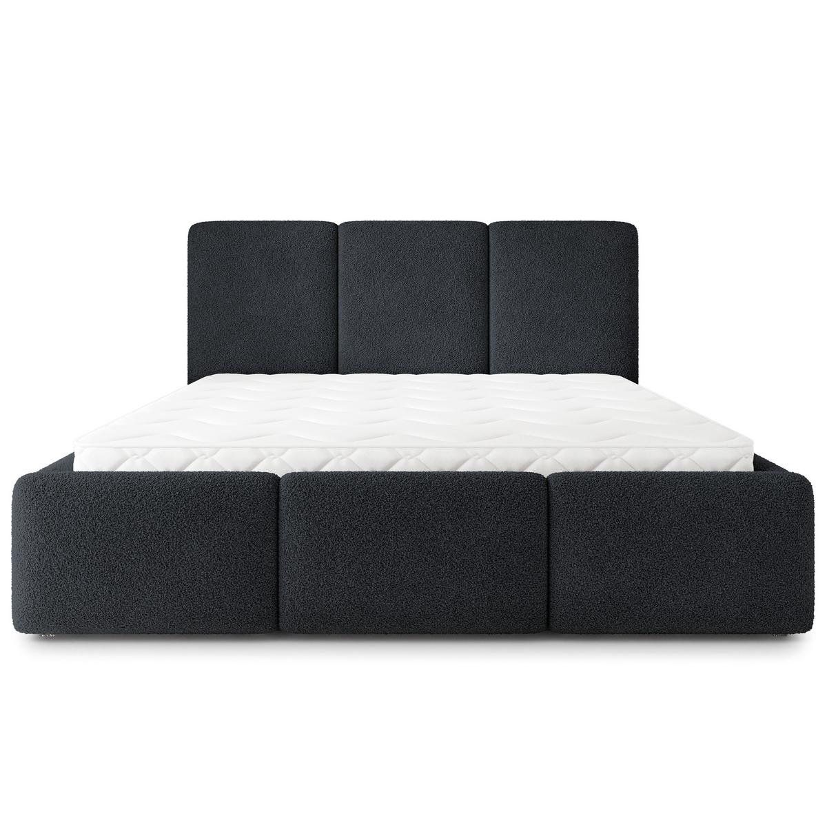 POLSTERBETT MORENA Q 200x200 cm mit Bettkästen - Schwarz - Schwarz, Holz (200/200cm) - MASSENO