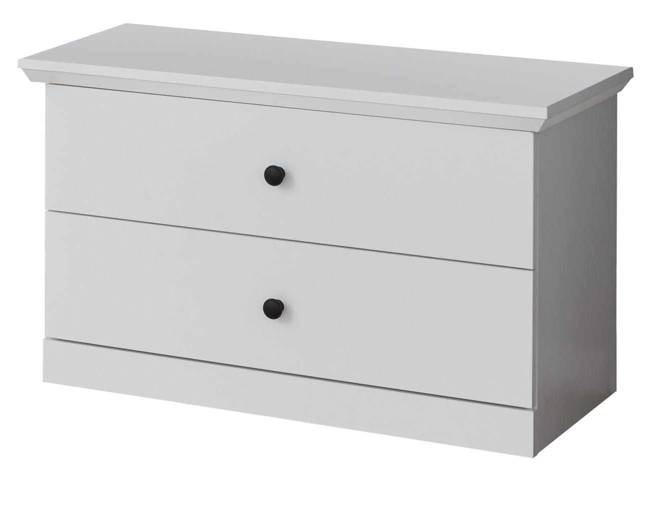 GARDEROBENBANK weiß 81 x 49 cm, Sitzbank mit Schubkästen - Silberfarben/Weiß, Holzwerkstoff/Metall (81/49/41cm) - Top.Furn