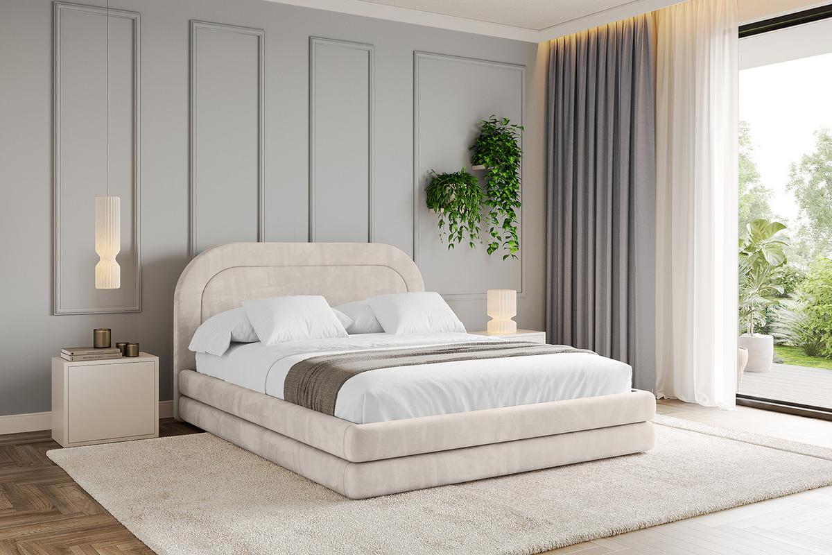 POLSTERBETT mit Bettkasten und Lattenrost, Bett mit Matratze H3/H4 - LERIS 180x200 Beige - Beige, Holzwerkstoff/Textil (180/200cm) - ALTDECOR