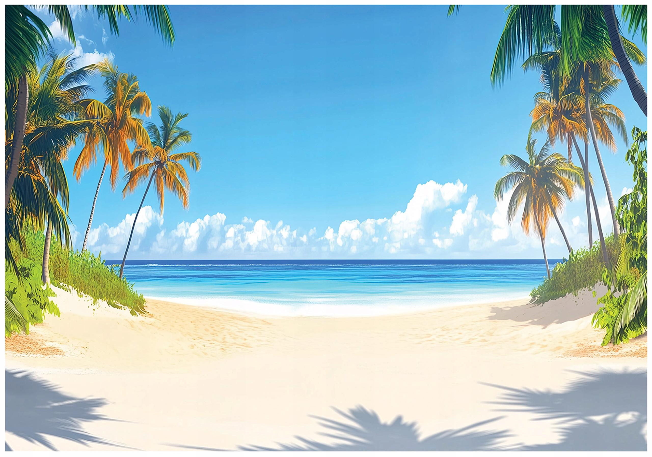 FOTOTAPETE 3D Effekt Strand Meer Natur Tapete Wohnzimmer 400x280 - Multicolor, Papier (400/280cm) - Wallarena