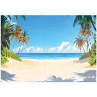 FOTOTAPETE 3D Effekt Strand Meer Natur Tapete Wohnzimmer 400x280 - Multicolor, Papier (400/280cm) - Wallarena