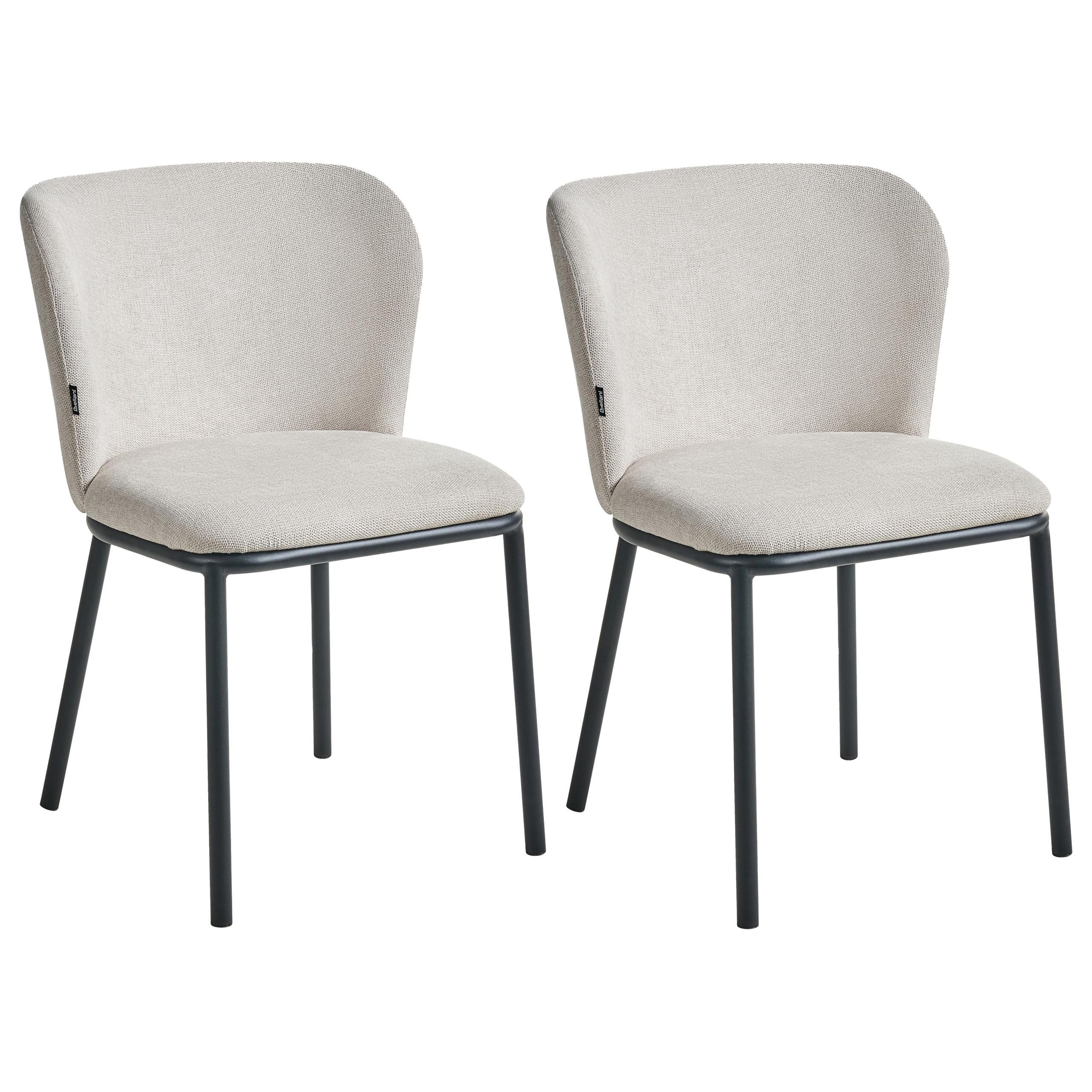 ESSZIMMERSTUHL 2er-Set Stoff Hellbeige Artesia - Beige, Textil (51/81/49cm) - Beliani