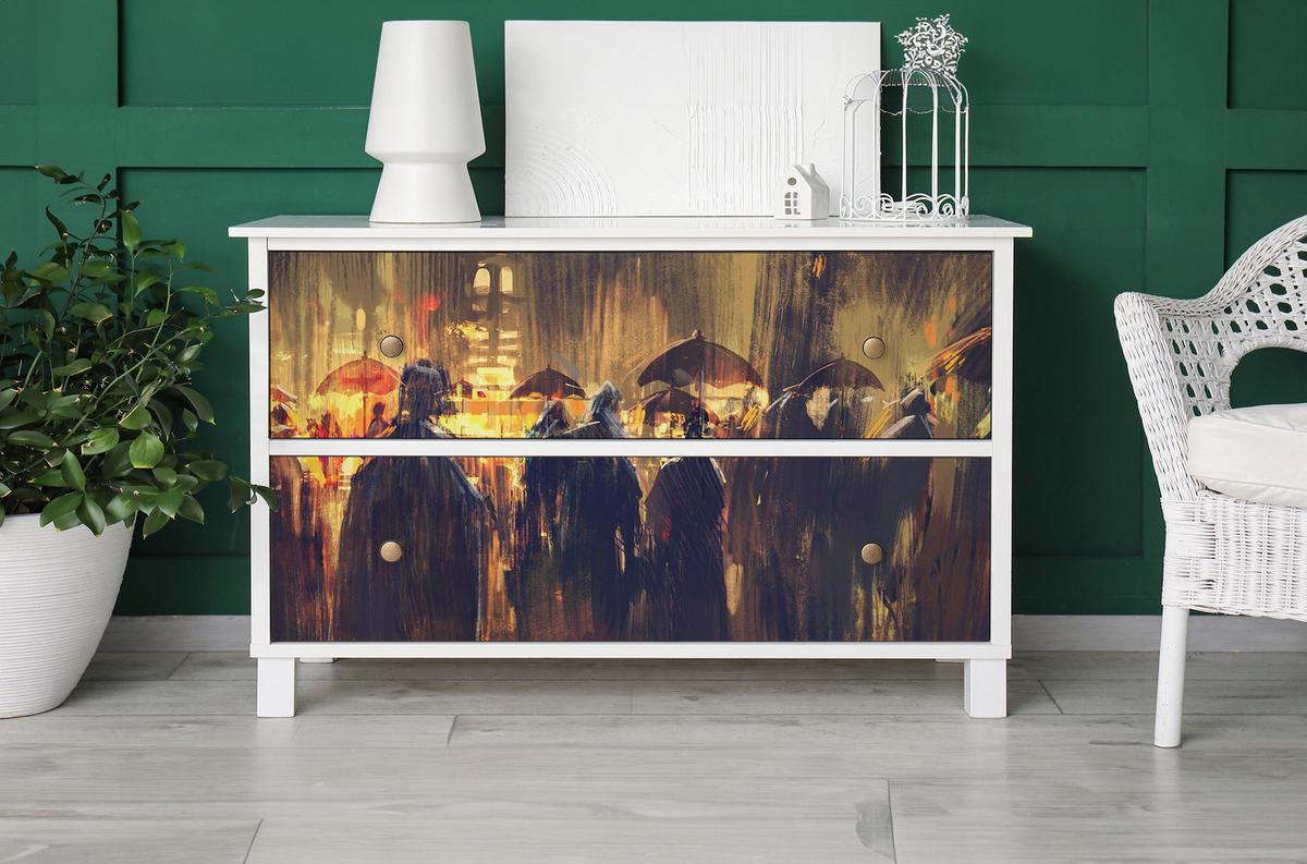 MÖBLAUFKLEBER 100x50 cm mehrfarbig - Eichefarben/Multicolor, Kunststoff (50/0.1/100cm) - Wallfluent