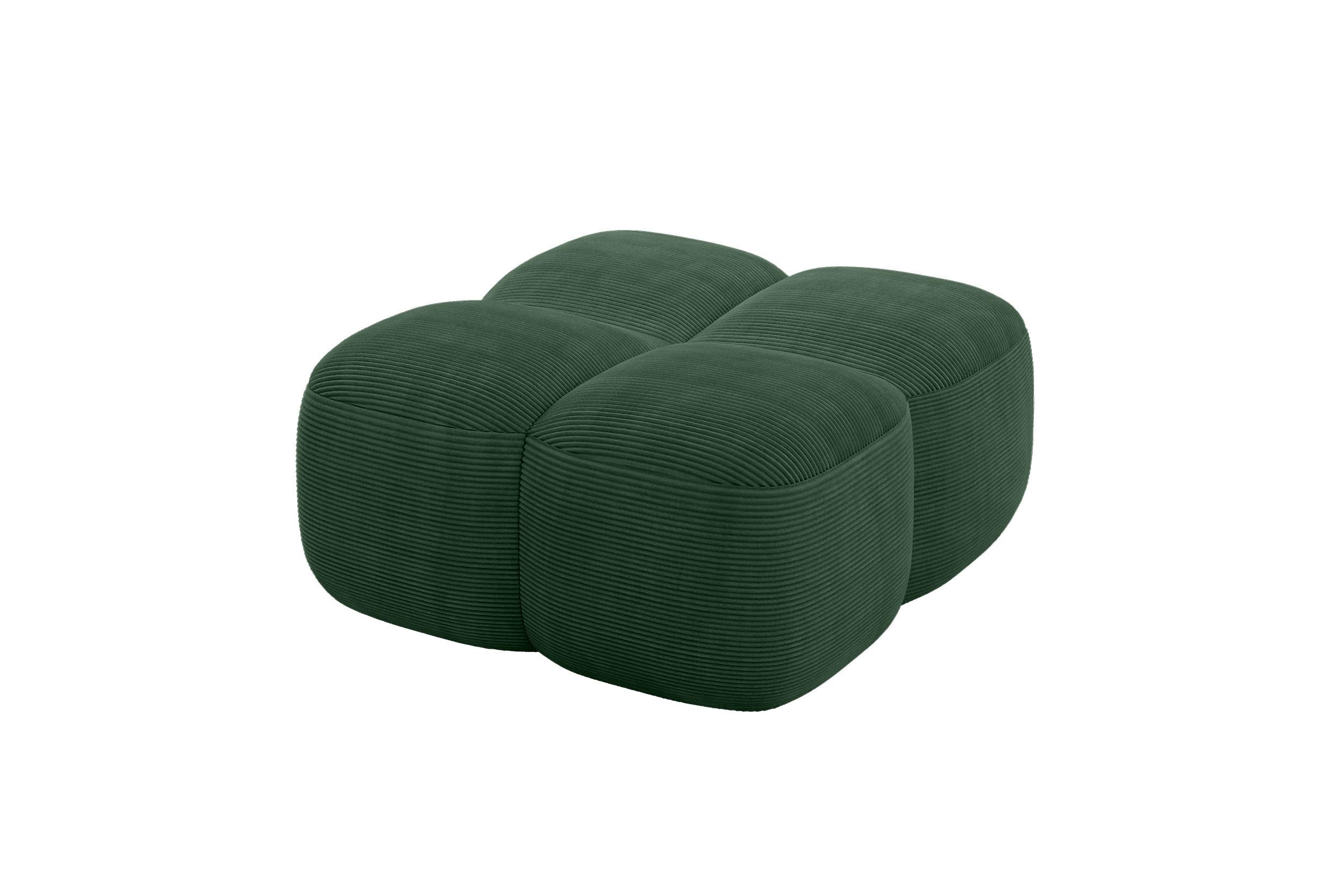 POUF Miko-Puf 90x90x45 cm Grün Cord Modular Sitzhocker - Waldgrün/Schwarz, Holzwerkstoff/Kunststoff (90/43/90cm) - ALTDECOR