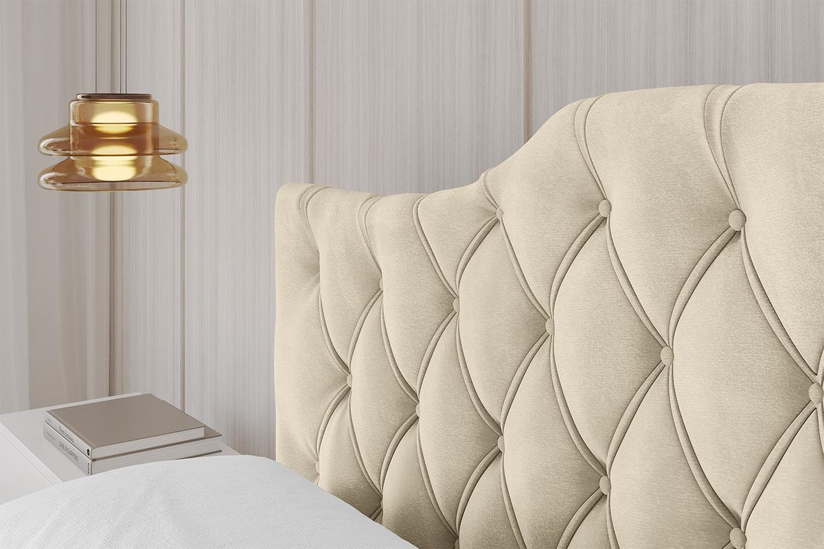 POLSTERBETT mit Bettkasten, Fußteil und Lattenrost, Boxbett mit Matratze H3/H4 - FALIO-Z-V1 120x200 Beige - Ecru, Holzwerkstoff/Textil (120/200cm) - ALTDECOR