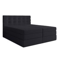 BOXSPRINGBETT FINIKE 140x200 cm mit Bettkasten und 2 Matratzen - Schwarz + TOPPER - Schwarz, Holz/Holzwerkstoff (140/200cm) - AX Living